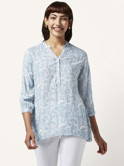 akkriti by pantaloons blue printed tunic