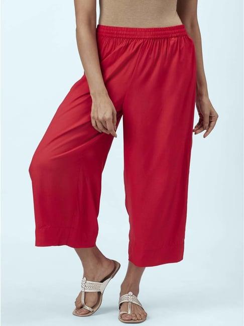 rangmanch by pantaloons red regular fit palazzos