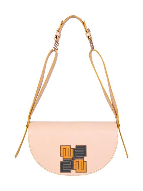 eume pecan blush pink camo vegan leather shoulder bag