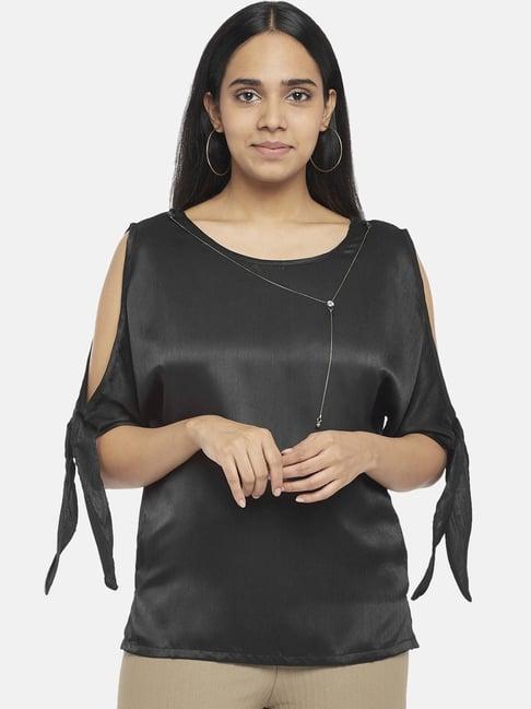 forever glam by pantaloons black regular fit top