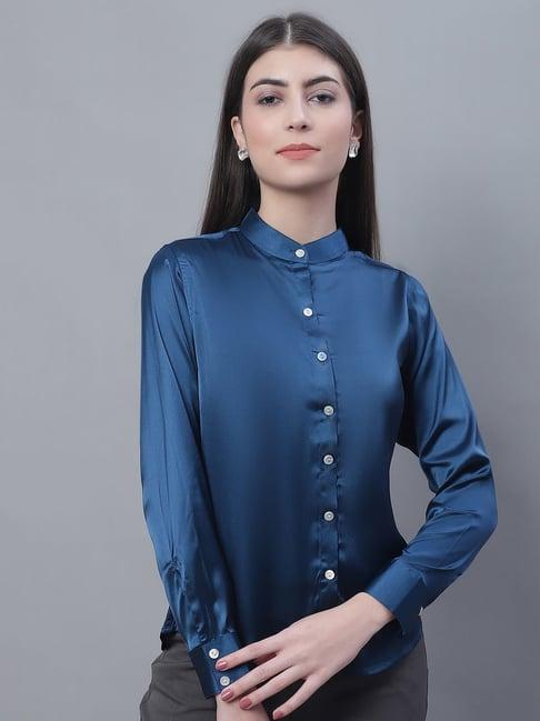 jainish teal casual shirt