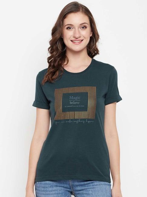 cantabil teal printed t-shirt