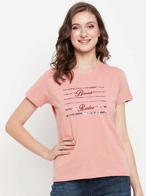 cantabil peach printed t-shirt