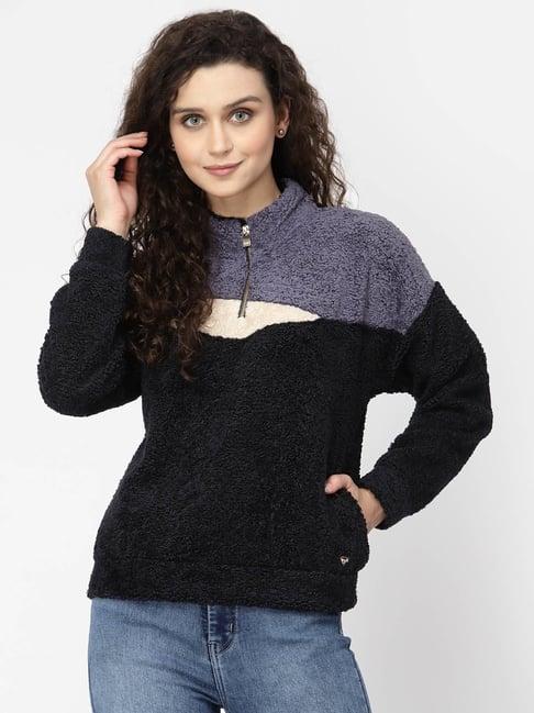 juelle navy color-block pullover