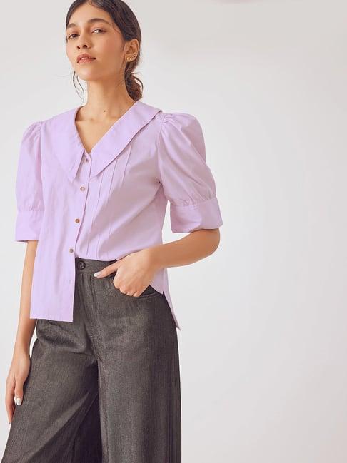 the label life lavender cotton regular fit shirt