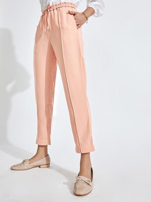 the label life peach regular fit pants