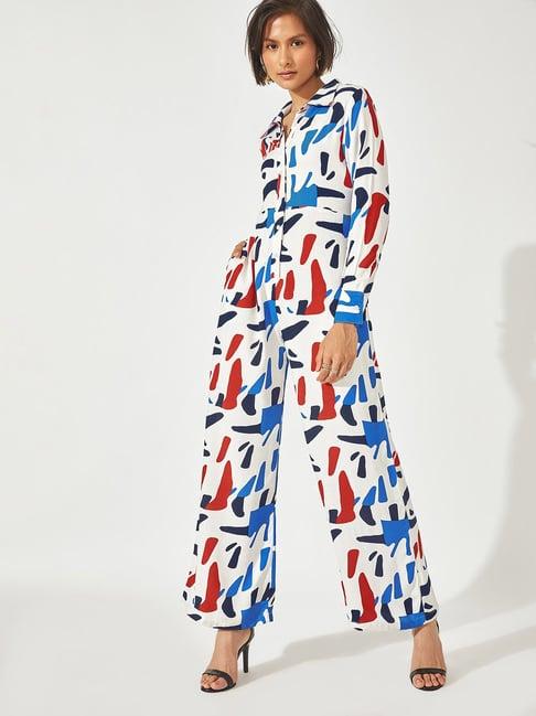 the label life multicolor printed jumpsuit