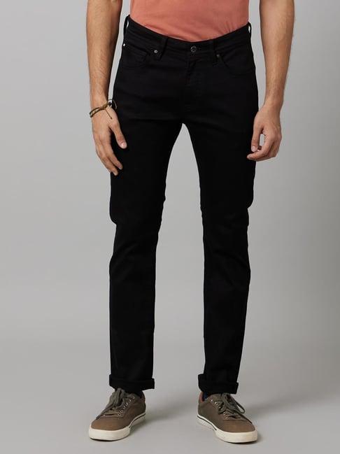 celio black cotton regular fit jeans