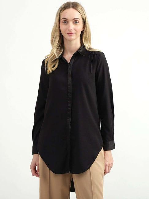 united colors of benetton black full sleeves shirt