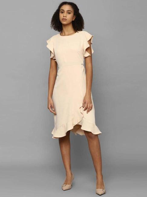 allen solly beige shift dress