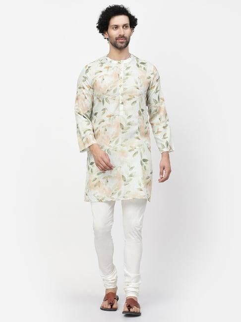 lela green regular fit tropical print kurta