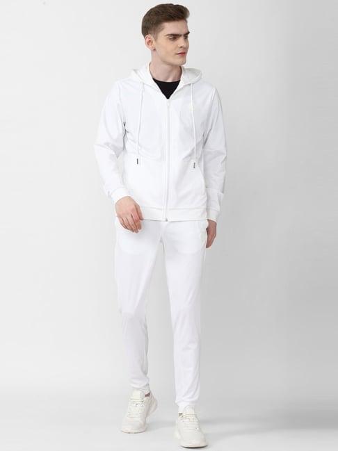 van heusen flex white slim fit tracksuit