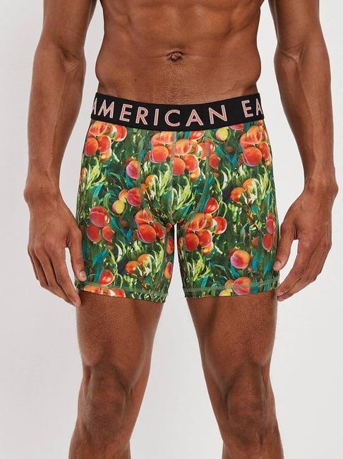 american eagle green regular fit floral print trunks