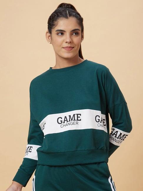 globus green graphic print sweatshirt