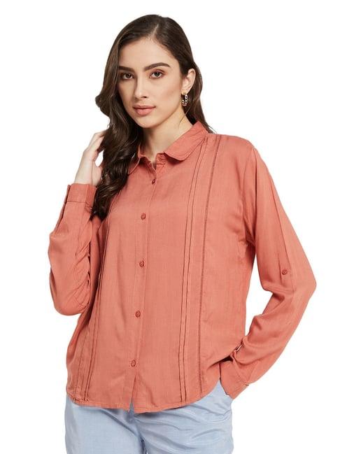 mettle rust cotton shirt