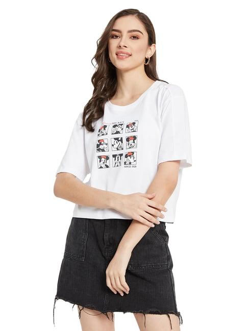 mettle white cotton graphic printed t-shirt