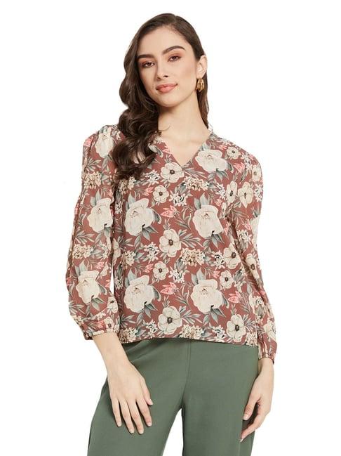 mettle multicolor cotton floral print top