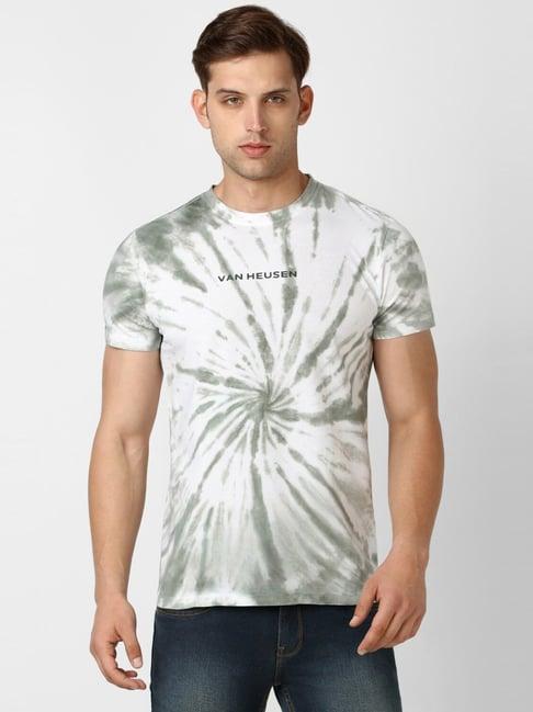 van heusen denim labs white cotton regular fit printed t-shirt