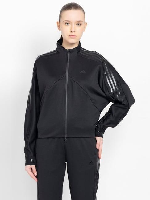 adidas black cotton sports jacket