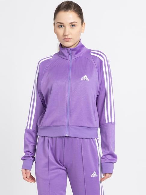 adidas purple stripes sports jacket