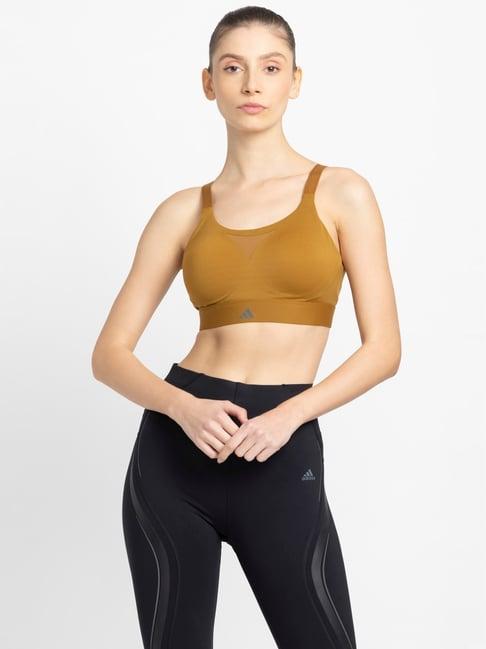 adidas brown training bra