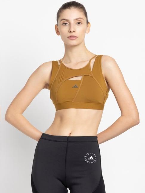 adidas brown training bra