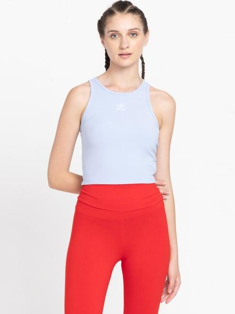 adidas originals powder blue cotton tank top