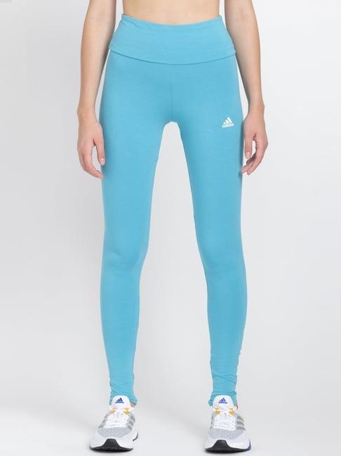 adidas blue cotton printed tights