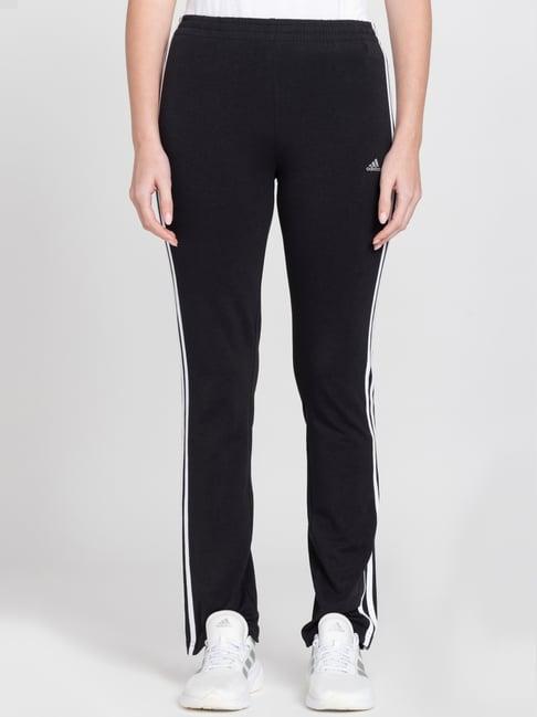 adidas black cotton striped track pants