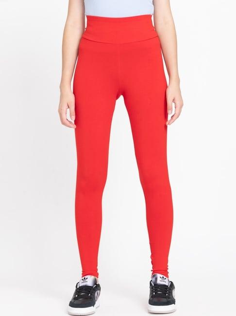 adidas originals red cotton tights