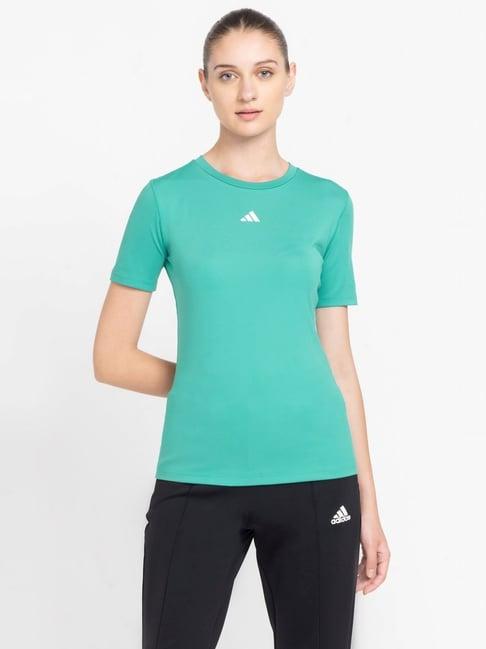 adidas green printed training t-shirt