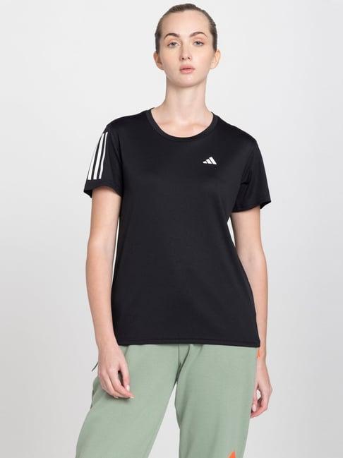 adidas black printed running t-shirt