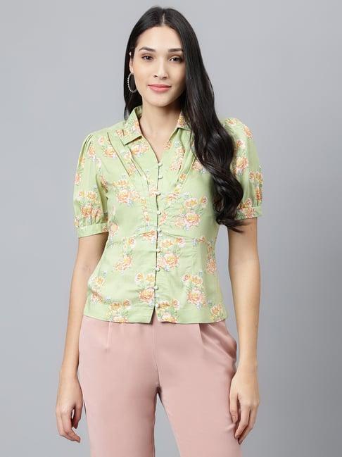 latin quarters green printed top