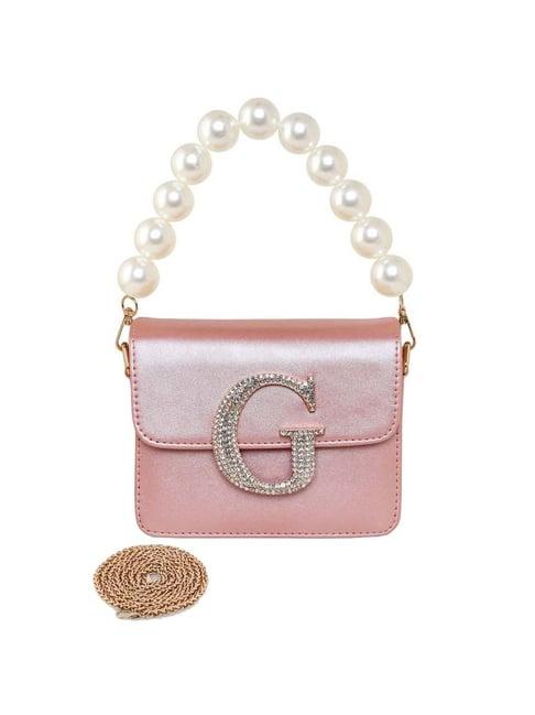 esbeda pink solid small sling handbag