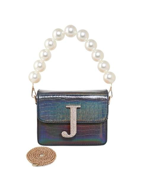 esbeda navy textured small sling handbag