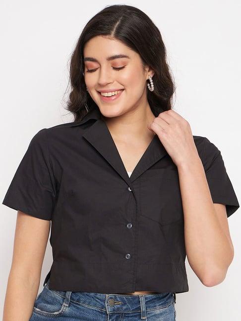 brinns black cropped shirt