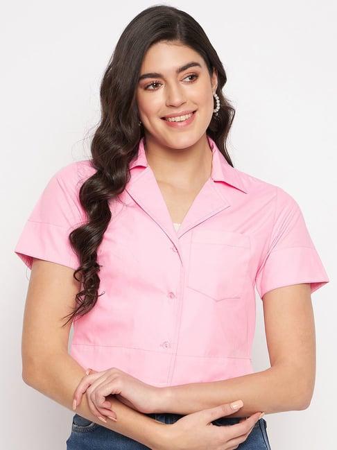 brinns pink cropped shirt