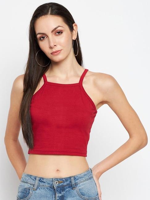 brinns maroon crop top