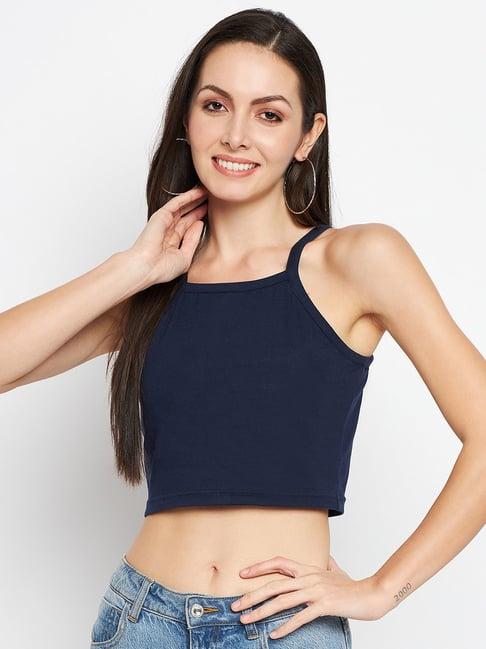 brinns navy crop top