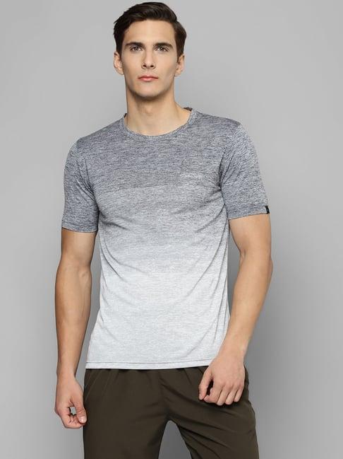 allen cooper grey regular fit ombre t-shirt