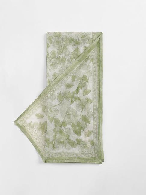 zuba by westside printed green dupatta