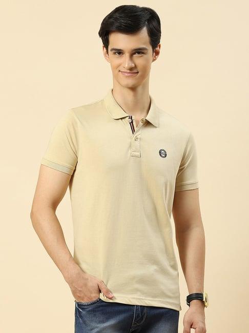 cloak & decker by monte carlo beige regular fit polo t-shirt