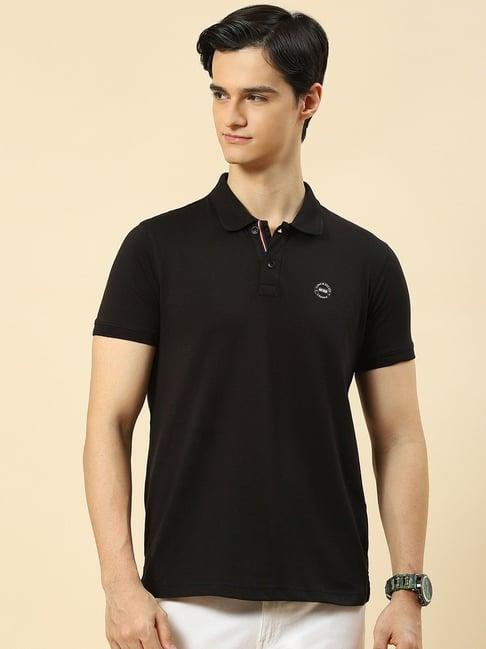 cloak & decker by monte carlo black regular fit polo t-shirt