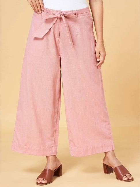 akkriti by pantaloons blush pink straight fit culottes