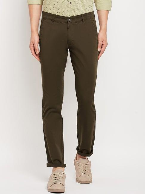 duke coffee cotton slim fit trousers