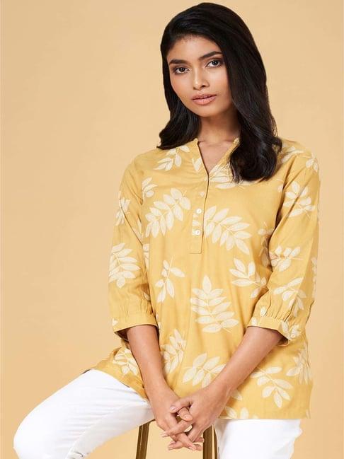 akkriti by pantaloons mustard printed tunic