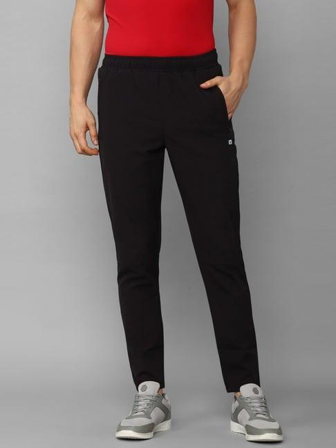 louis philippe black cotton slim fit lounge pants