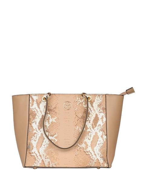 sugarush antonella beige textured medium tote handbag