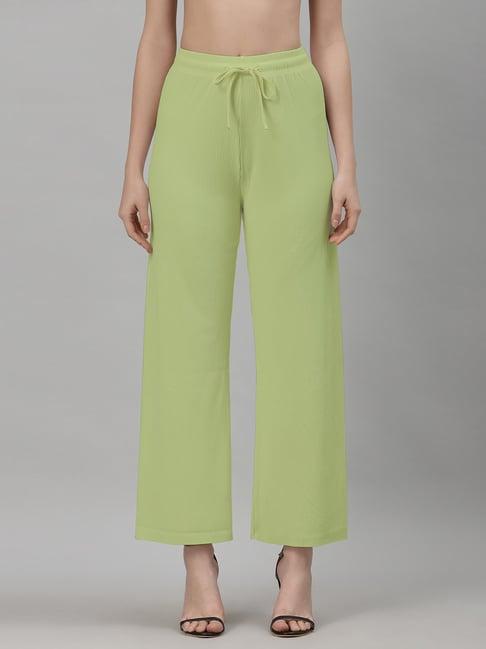 neudis green straight fit mid rise trousers