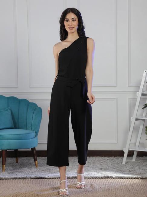 neudis black one shoulder jumpsuit